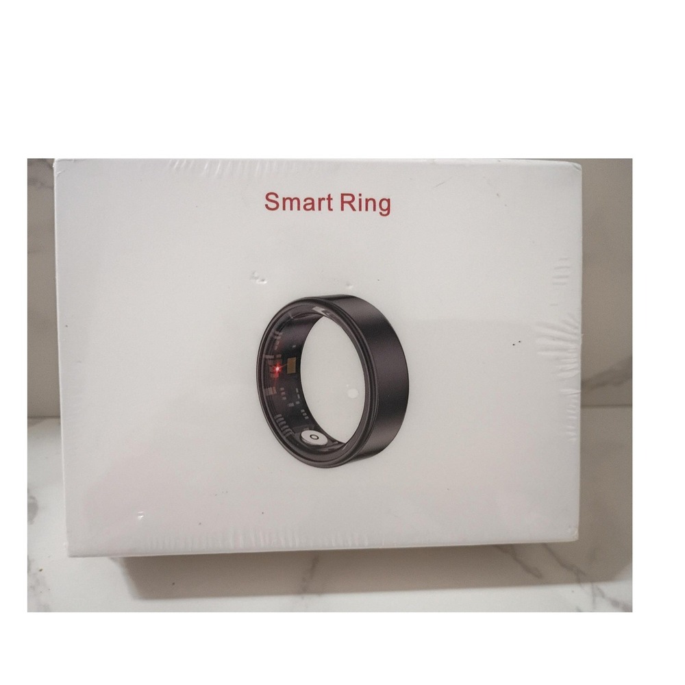 JRing Wearables Smart Ring Fitness & Health Tracker - Matte Black - Size 8 - NWT